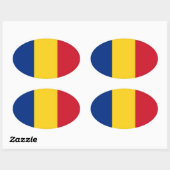 Sticker pour drapeau ovale România autocolant (Feuille)