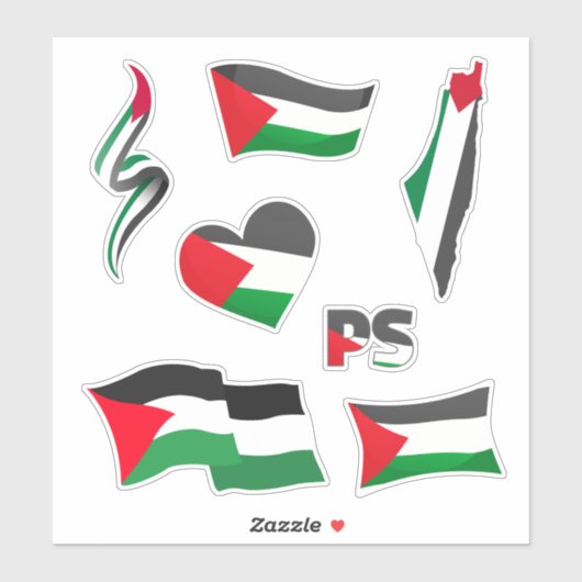 Sticker pour drapeau palestinien (Feuille)