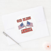 Sticker pour drapeaux croisés de Dieu Bless Americ (Enveloppe)