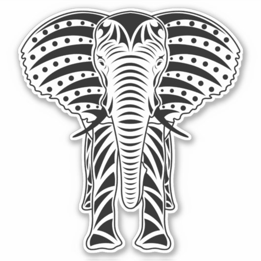 Sticker pour éléphant tribal (Devant)
