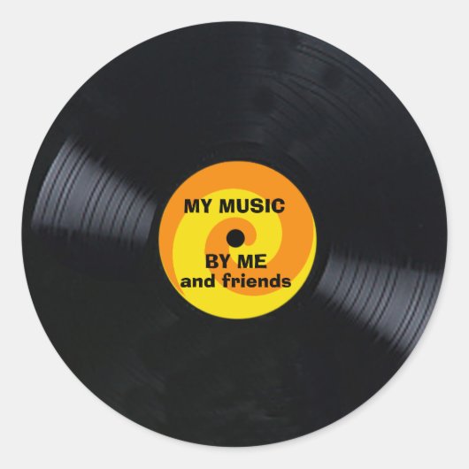 Sticker pour enregistrement de vinyle à Customiser (Devant)