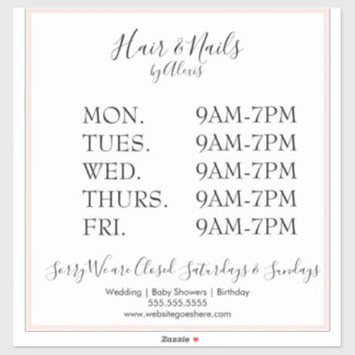 Sticker pour entreprise de salon rose