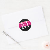 Sticker pour enveloppes Mariage rose noir blanc (Enveloppe)