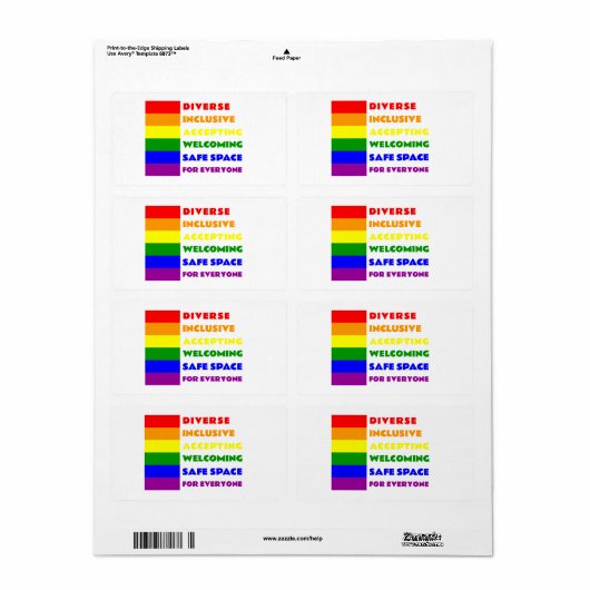 Sticker pour espace sécurisé LGBTQ+ (Feuille entière)