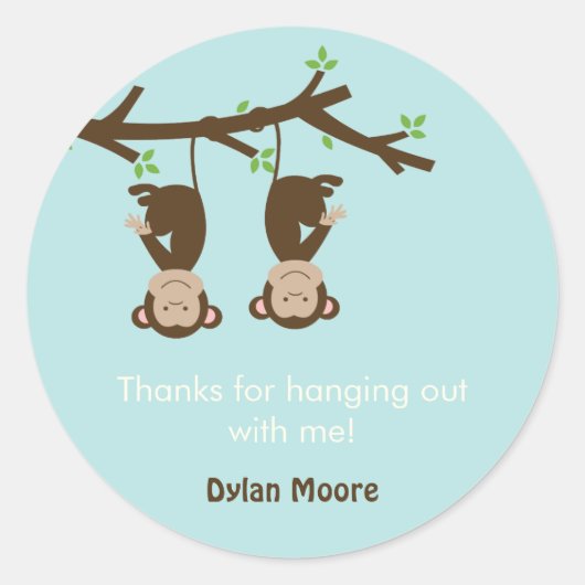 Sticker pour étiquette cadeau/favori - Bleu (Devant)