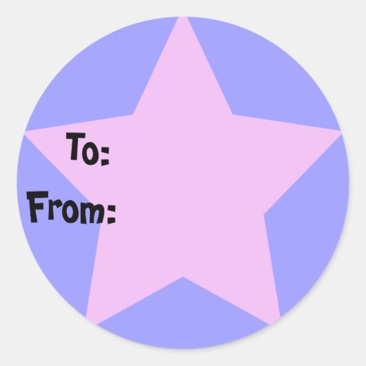 Sticker pour étiquette cadeau Purple Star (Devant)