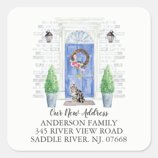 Sticker pour Étiquette d'adresse New Address Chat  (Devant)