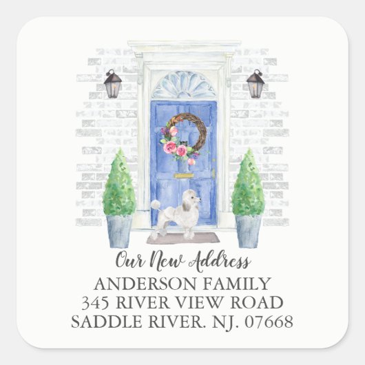 Sticker pour Étiquette d'adresse nouvelle porte bl (Devant)