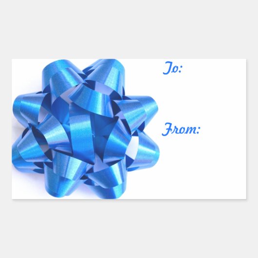 Sticker pour étiquette de boîte et cadeau en bleu (Devant)