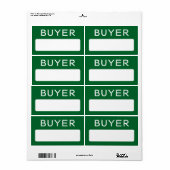 Sticker pour étiquette de nom de l'acheteur pour l (Feuille entière)