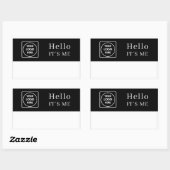 Sticker pour étiquette de nom noir | Personnalisé  (Feuille)