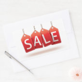 Sticker pour étiquettes de vente rouge (Enveloppe)