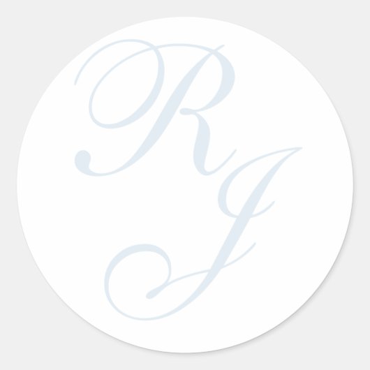 Sticker pour Faire-part de mariage Monogramme bleu (Devant)