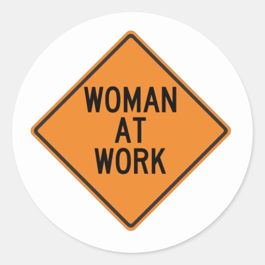 Sticker pour femme au travail (Devant)