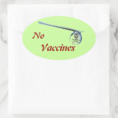 Sticker pour fenêtre ovale "Pas de vaccin" (Sac)