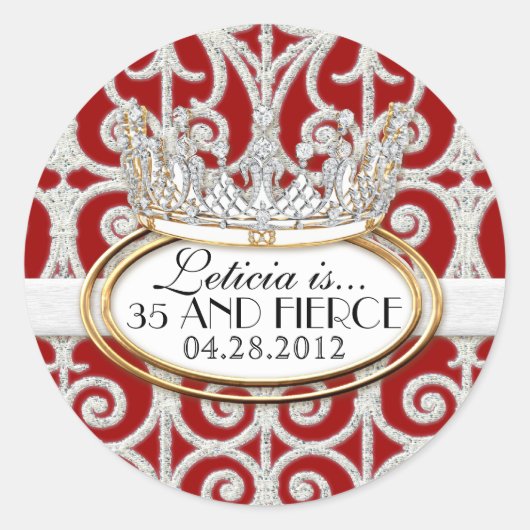 Sticker pour fête d'anniversaire Royal Princess Cr (Devant)