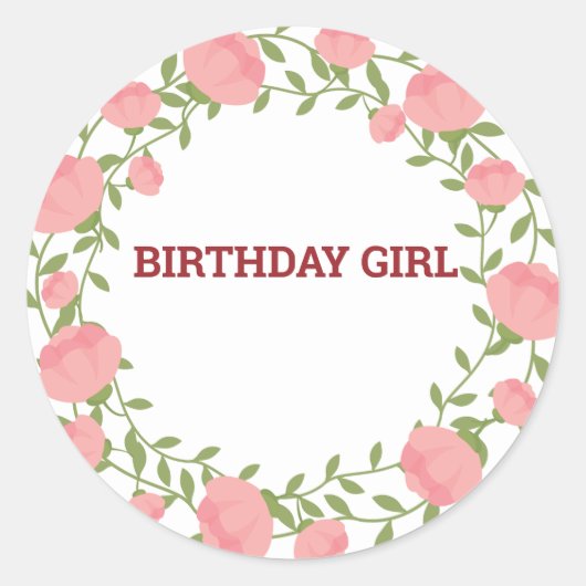 Sticker pour fille d'anniversaire (Devant)
