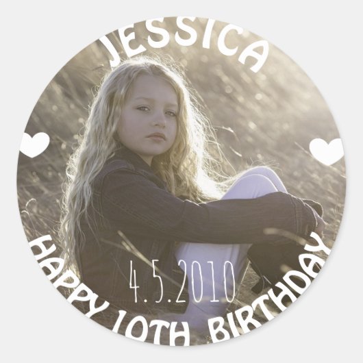Sticker pour fille d'anniversaire (Devant)