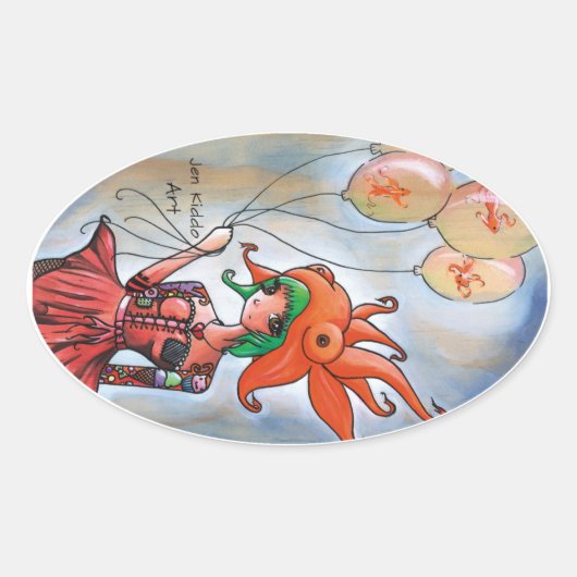 Sticker pour fille de poisson d'or (Devant)