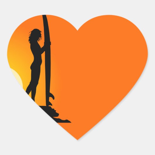 Sticker pour fille de surfer (Devant)