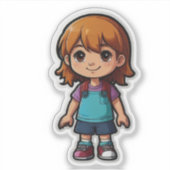 Sticker pour fille en caricature - Parfait pour le (Devant)