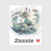 Sticker pour fille Kitsune Yokai - Art mythique ja (Feuille)