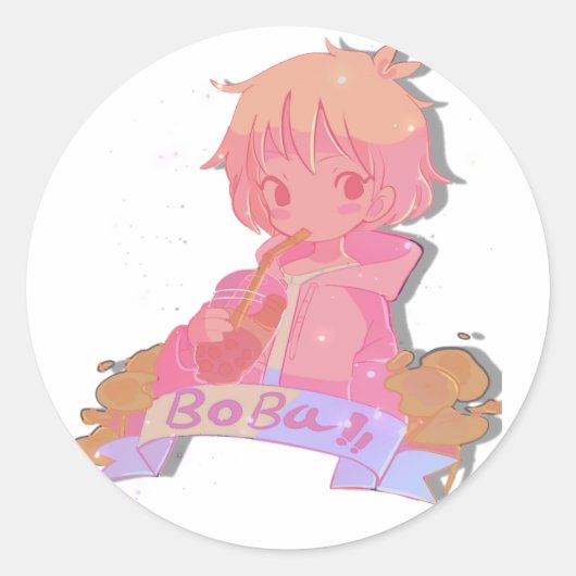 Sticker pour fille mignonne Boba Tea Anime (Devant)