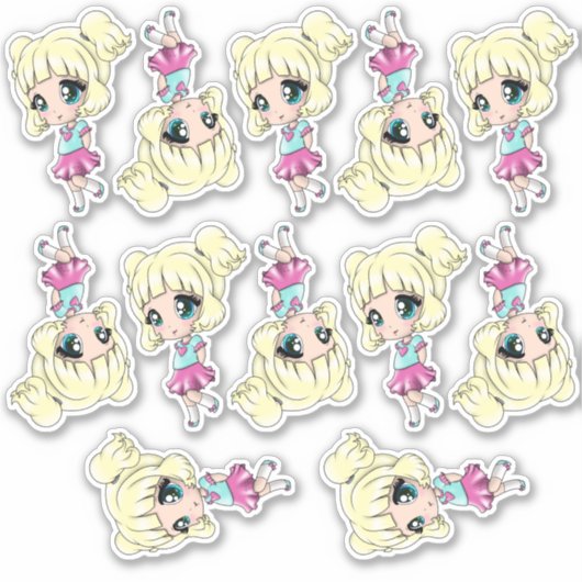 Sticker pour filles blanches (Devant)