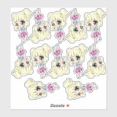 Sticker pour filles blanches (Feuille)