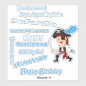 Sticker pour garçon pirate (Feuille)