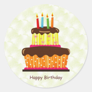 Sticker pour gâteau et bougies d'anniversaire