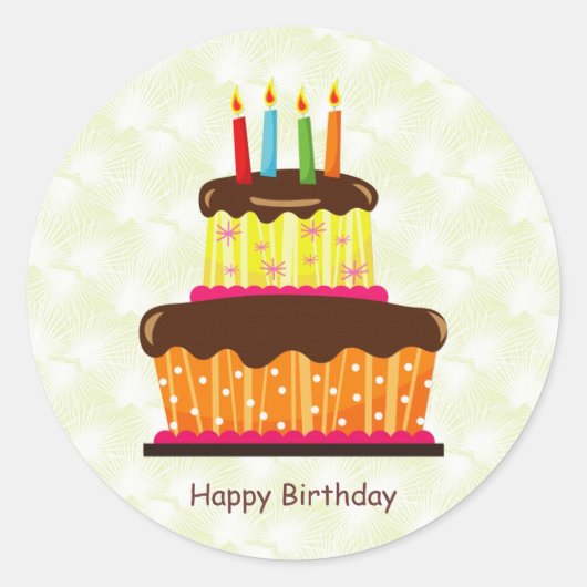 Sticker pour gâteau et bougies d'anniversaire (Devant)