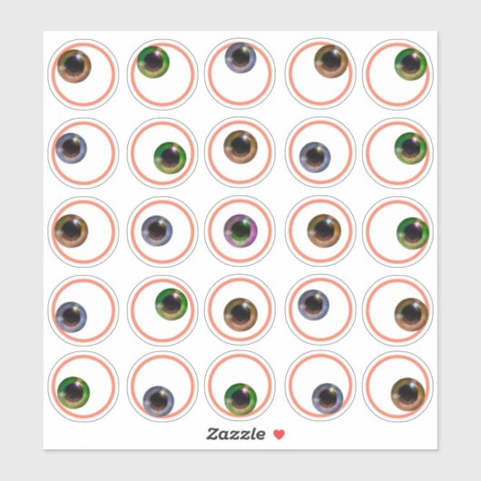 Sticker pour googly Eyeballs de dessin humoristiqu (Feuille)