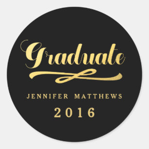 Sticker pour graduation 2016 de Faux Gold Foil