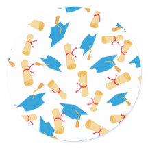Sticker pour graduation bleu et or
