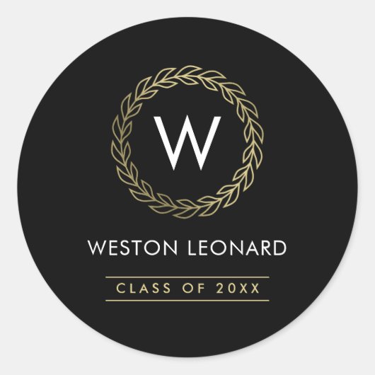 Sticker pour graduation en couronne classique ou s (Devant)