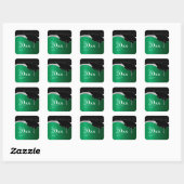 Sticker pour graduation en noir et vert personnali (Feuille)