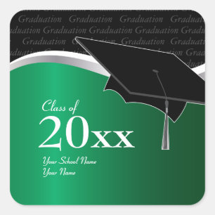 Sticker pour graduation en noir et vert personnali