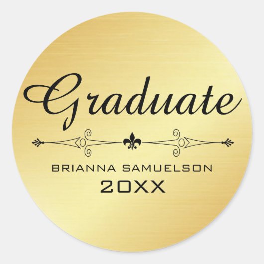 Sticker pour graduation en or glamour (Devant)