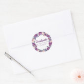 Sticker pour graduation florale violet et rose (Enveloppe)