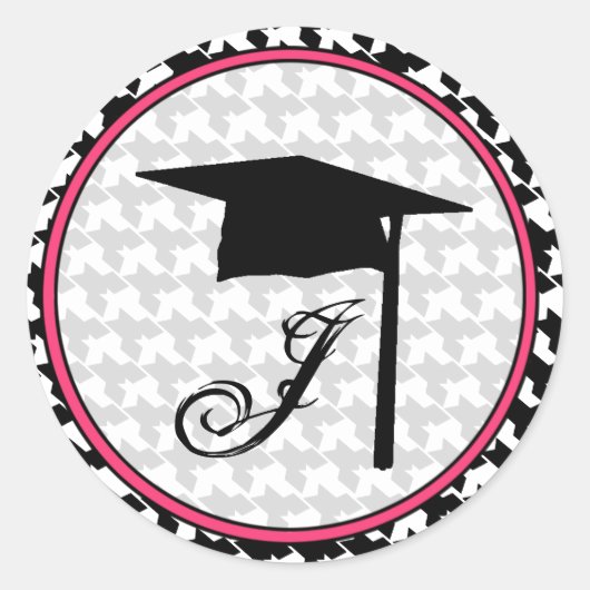 Sticker pour graduation Monogramme - Houndstooth e (Devant)