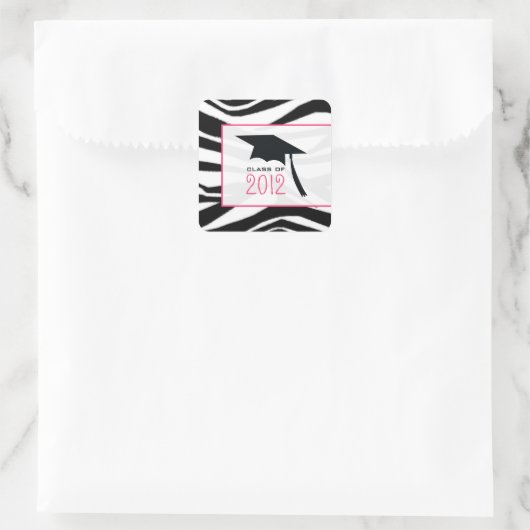 Sticker pour graduation Zebra 2012 (Sac)