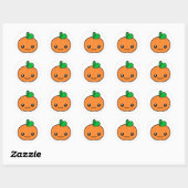 Sticker pour Halloween Citrouille Kawaii (Feuille)