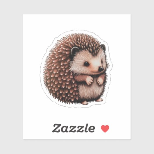 Sticker pour hérisson mignon (Feuille)