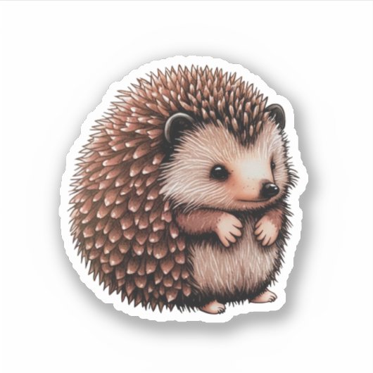 Sticker pour hérisson mignon (Devant)