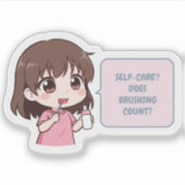 Sticker pour Humour de soins personnels de la mère (Devant)