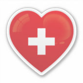 Sticker pour icône d'amour Suisse (Devant)