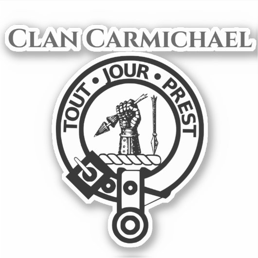 Sticker pour insigne du Clan écossais Carmichael C (Devant)