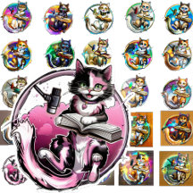 Sticker pour Kitty - 25 Variations d'art