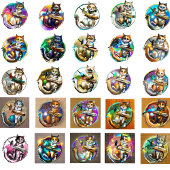 Sticker pour Kitty - 25 Variations d'art